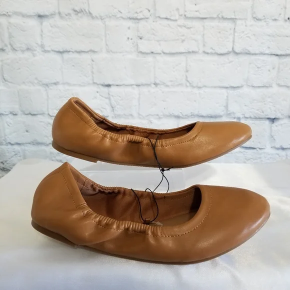Torrid Scrunch Ballet Flats Shoes Size 8 Tan Cognac Brown Wide Width Neutral New - Picture 12 of 16